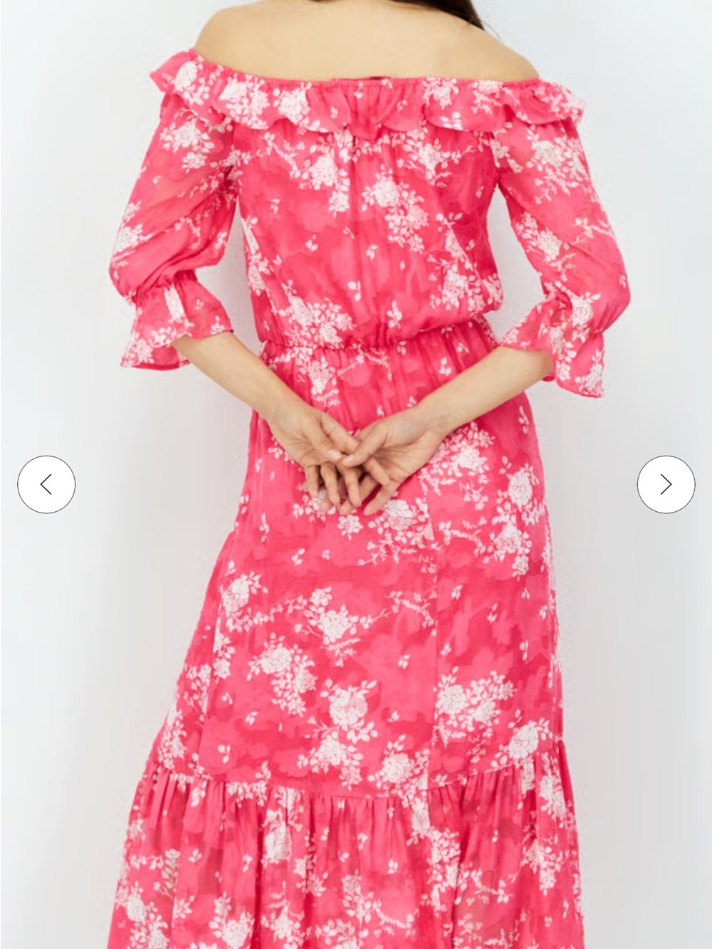 MSRP $99 Willow Drive Women Floral Off-Shoulder Maxi Dress Pink Size L - Picture 6 of 12